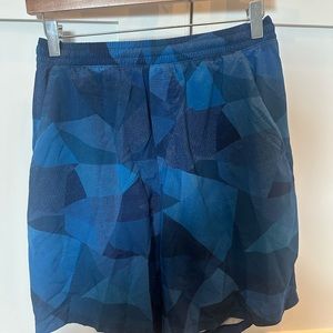 Pace Breaker Linerless Short 9” M blue geometric